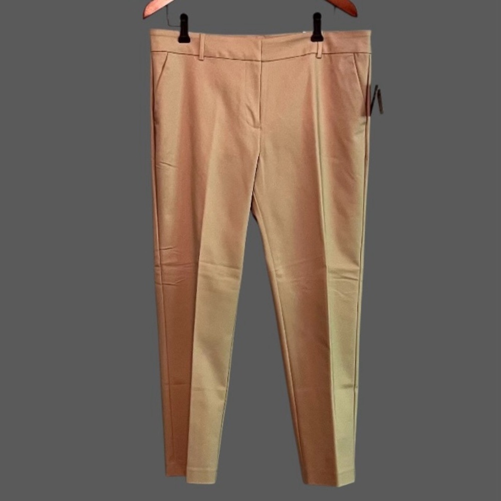 NWT Alfred Sung Women’s Cropped Dress Pants Size 14 Sand Slim Cropped